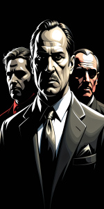 three mafia bosses; front; mafia style