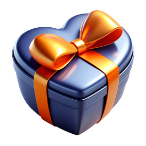 matte metalic heart shape gift box