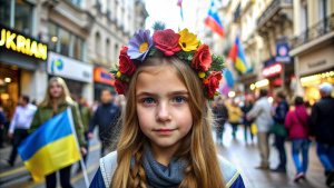 ukraynalı kız istiklal caddesinde kameraya bakıyor,ultra detaylı,gerçekçi fotoğraf,fotoğraf dokusu