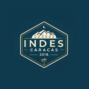 Logo for INDES Caracas, established 2018. Modern design with uniform color palette.