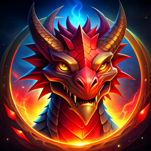 red dragon icon for videogame