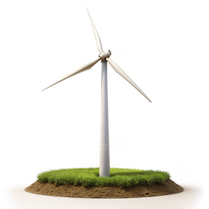 Wind Turbine on Ground  on white background