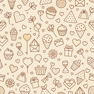 valentine day minimalist doodles for seamless pattern tile, light background