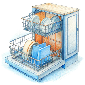 empty dishwasher without background