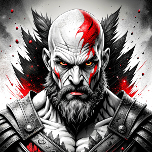 berserker tattoo design - perfect realistic art - high-definition - grey and black - white background 