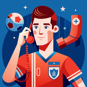phone calling a soccer professional player, vector style, solid colour background, vector style