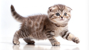 running side view scottish fold kitten