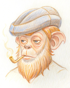NFT-Pirate Monkey небритая и курящая, очень наглая