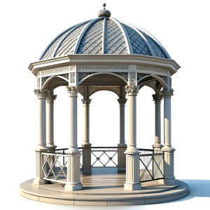 white gazebo on a white background