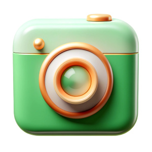 camera app icon, minimalistic, modern, futuristic, premium , straight app icon, straight 