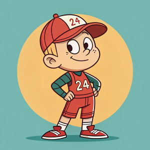 Illustration of Numbuh 274. Cartoon style, confident pose, limited color palette. Central focus, flat design with bold outlines.