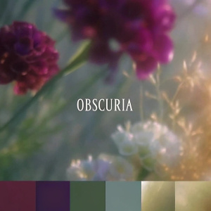 Create a brand identity color palette for the Flower shop named "Obscuria". Reference of a flower shop: https://www.recraft.ai/community?imageId=dc6bfd4a-9b4b-4d4c-9efa-c4d9df1fc678