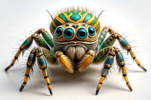 Peacock Spider in white background 