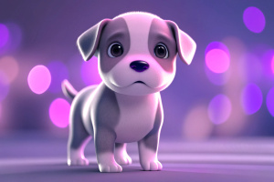 a dog md wallpaper background cute puppy wallpapers, in the style of rendered in cinema4d, dark white and light violet, zhang kechun, fernando botero, animated gifs, blink-and-you-miss-it detail, cartoon mis-en-scene