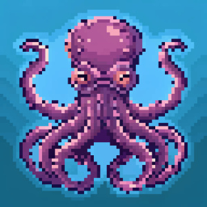 octopus, pixel art