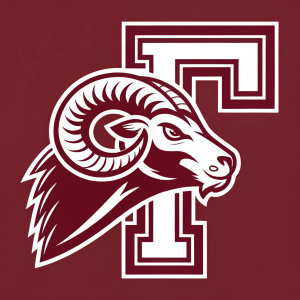 Modern and bold Fordham University logo featuring a detailed ram's head with dynamic movement. The letter 'F' is intricately designed to complement the ram's head. Displayed on a rich maroon background with white accents.