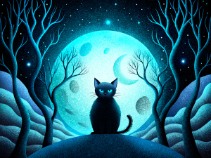 Moon  AND cat