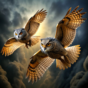 owls
 flying