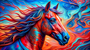 Very detailed horse portrait pop art