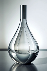 clean minimal futuristic glass tequila bottle