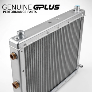 Genuine GPlus Performance Parts aluminum radiator replacement specifically engineered for Scion XB BB and XA model vehicles.