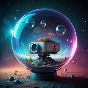 bubble and inside image projector floating images