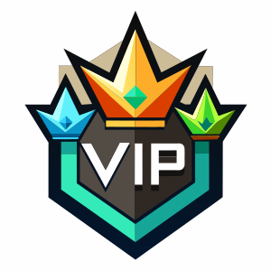 member level VIP icon，Crown,Premium,high-end, concise, text content vip,five levels,Different color gemstones, different grades