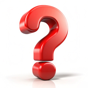 3d Realistic red question mark isolated on white background - Recraft