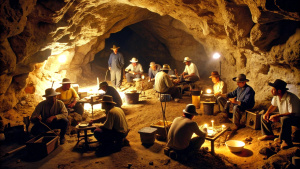 archaeologists research in a cave