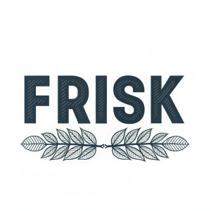 Logo featuring bold sans-serif font spelling out 'FRISK'. Dark grey text stands out against white background. Clean, modern design with minimal elements.