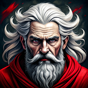 odin perfect realistic art, high-definition, high-definition grey and black, white background 