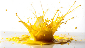 Create a High Quality: a yellow
Paint splatter color splash on white background