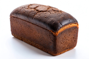 Black bread on white bg