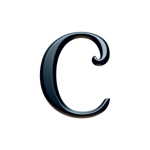 lowercase letter "C" white background  , 