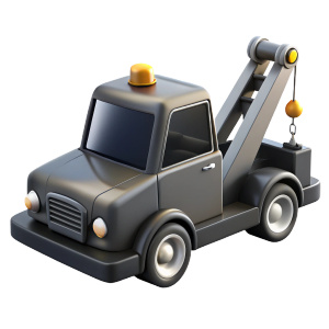 tow truck. Only Black and white palete