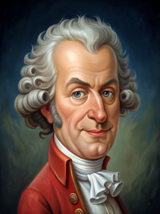 una caricatura de mozart, medio cuerpo, crazy cartoon style, 4k, high detailed