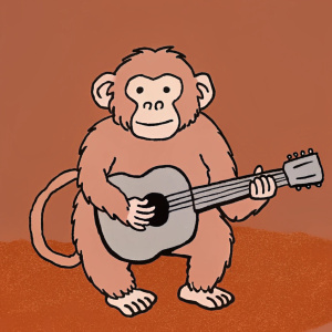 Monkey plays guitar 