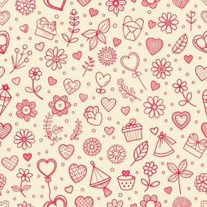 valentine day minimalist doodles for seamless pattern tile, light background