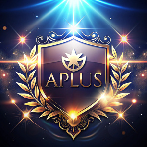 A LUXURIOUS LOGO  say APLUS