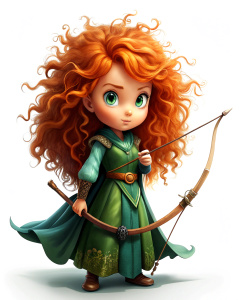 archer,princes merida ,cartoon ,white background