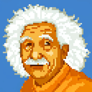 A portrait of Albert Einstein on a Blue background