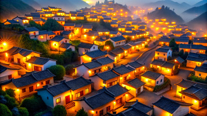 In China, thousands of houses are lit with lights and people are returning home.