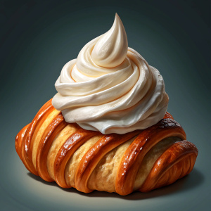 croissant whipped cream