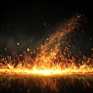 overlay, chispas, fuego horizontal, bajo, ultra realista, saliendo horizontalmente del suelo, direccionado en linea, como si el fuego naciera del suelo, fondo negro, 8k
