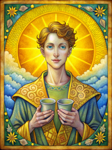 карта таро юный паж кубков