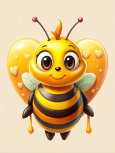  a cute bee clipart, heart with honey