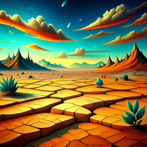 Cartoon style image of dry land