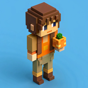 minecraft timothee chalamet holding a peach