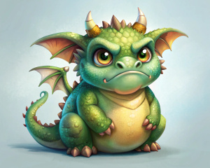 cute, grumpy dragon