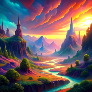 fantasy art soft, light paint colors, oil paintings, landscape similar to vector drawing, oil painting